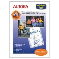  AURORA A3 Laminating Pouch, 100's