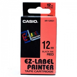  CASIO EZ-Labelling Tape 12mm (Black on Red)