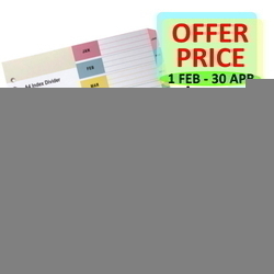  POP BAZIC Paper Index Divider Colour (Jan-Dec), A4