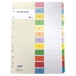  POP BAZIC Paper Index Divider (1-12), A4