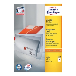  AVERY White Label 3478, 210x297mm x 100's