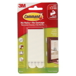  3M Command Large Picture Hanging Strips 4's, 17206 (White)