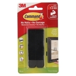  3M Command Large Pic. Hang Strip 17206 (Black)