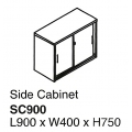  SHINEC Side Cabinet with Lock SC900 (Grey)