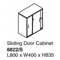  Sliding Door Cabinet w/ Lock 8822/S (Grey)