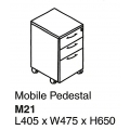  SHINEC Mobile Pedestal w/Lock M21 (Cherry)