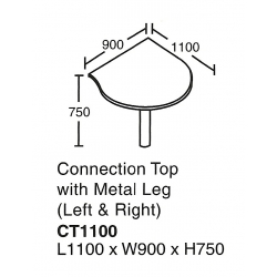  SHINEC Connection Top w/ Metal Leg1100 (Cherry)