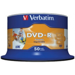  VERBATIM DVD-R 16X Printable, Spindle 50's