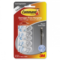  3M Command Round Cord Clips 17017CLR