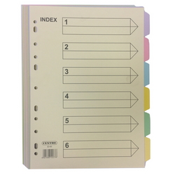  CENTRE Paper Index Divider, A4 6 x 8's