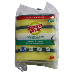  SCOTCH-BRITE Heavy Duty Scrub Sponge, 4's