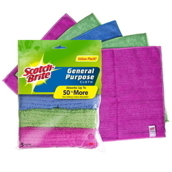  SCOTCH-BRITE Microfibre General Purpose Cloth, 5's (Assorted colour)