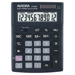  Anniversary Sales - AURORA 12 Digits Desktop Calculator Black (DT268V)