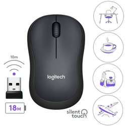  LOGITECH Silent Wireless Mouse M221 (Charcoal)