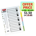  ASTAR Paper 5 Colour Index Divider A4 (1-10)