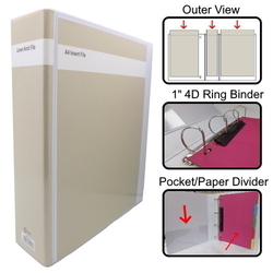  POP BAZIC Laminated 4D Ring File, 1.5" A4