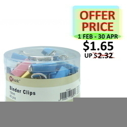  POP BAZIC Colour Binder Clip PB3225, 19mm 40's