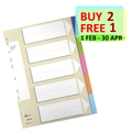  POP BAZIC PP Index Divider Colour (5 Colours), A4