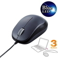  ELECOM Wired Blue LED 3 Button Mouse (Black)