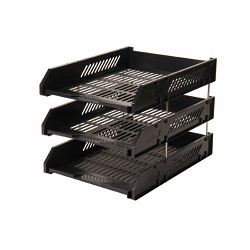  POP BAZIC 3-Tier Letter Tray 10431 (Blk)