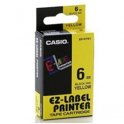  CASIO EZ-Labelling Tape 6mm (Black on Yellow)