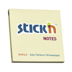  HOPAX Regular Notes Pastel 21007 3" x 3",100Shts (Yellow)