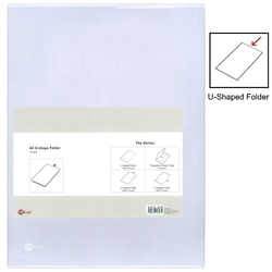  POP BAZIC U-Shape PVC Folder, A4 10s (Trans.)