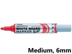  PENTEL Maxiflo Whiteboard Marker, Bullet (Red)