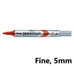  PENTEL Maxiflo Whiteboard Marker, Bullet (Red)