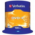  VERBATIM DVD-Recordable 16X, Spindle 100's