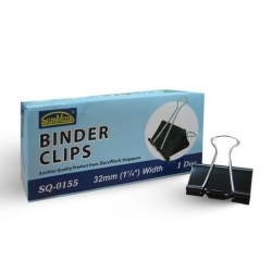  SUREMARK Black Binder Clip SQ155, 32mm 12's